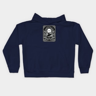 Surf man with tarot card style Kids Hoodie